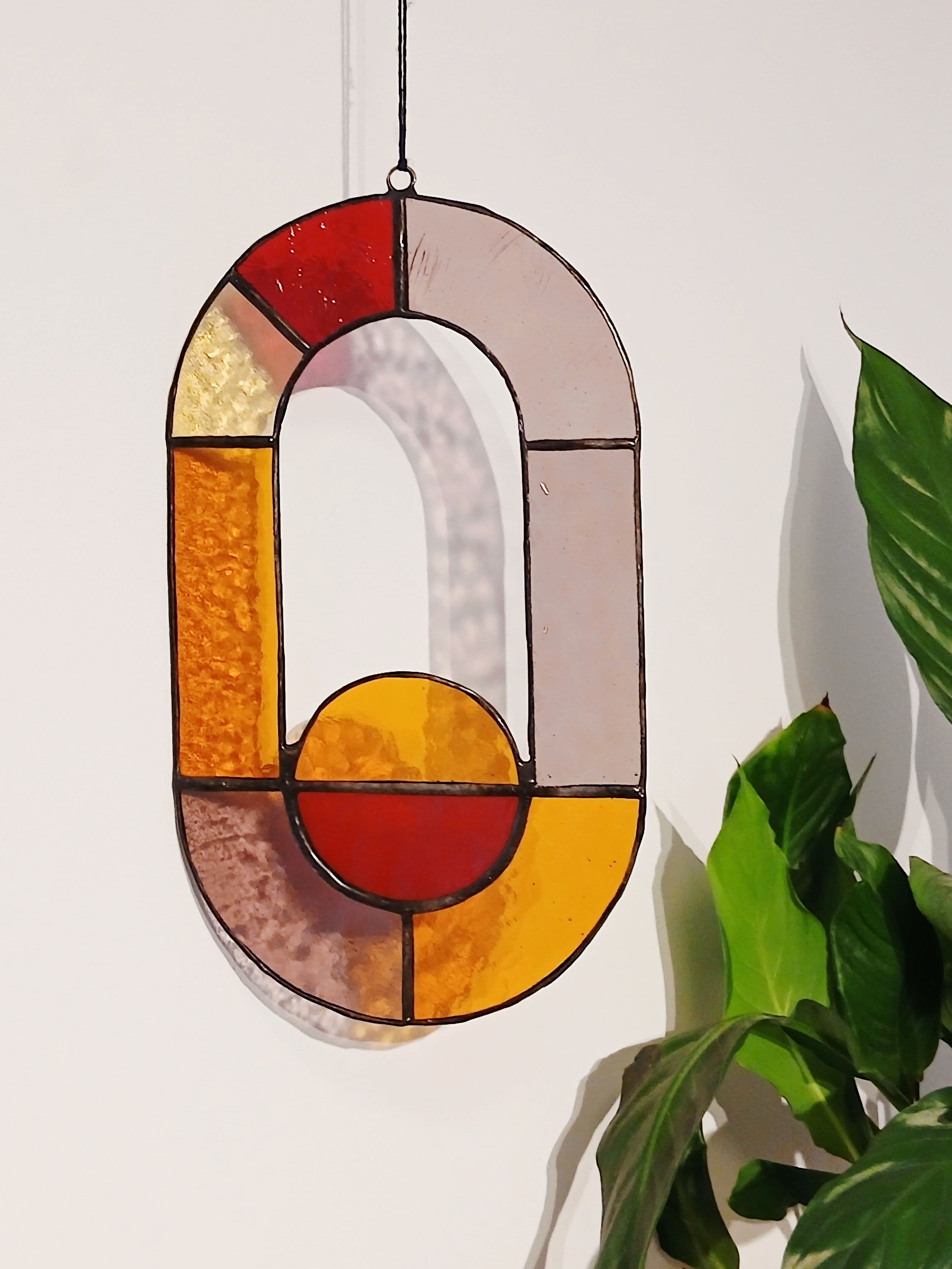 midcentury-hanger rood mauve en amber